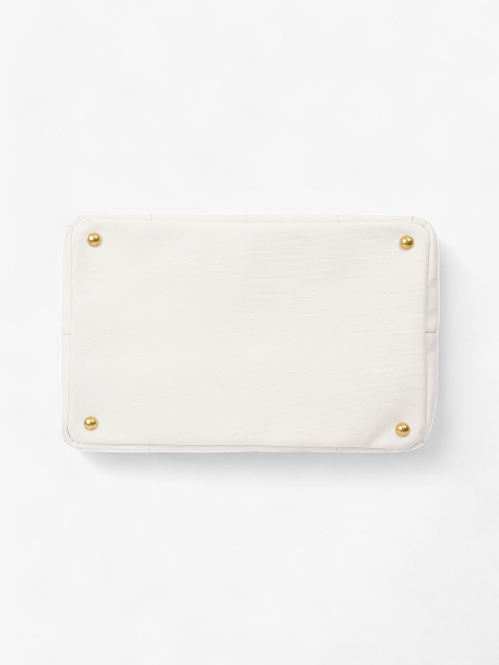 Prada Canapa Tote White / Navy Blue Canvas Medium