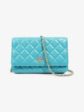 Chanel Classic Wallet on Chain Turquoise Blue  Lambskin Leather