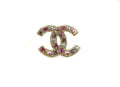 Chanel B19C Rhinestone Pink and Light Pink CC Mark Brooch
