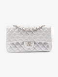 Chanel Classic Double Flap Silver Calfskin Leather Medium