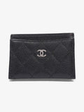 Chanel Card Holder Black / Silver Caviar Leather