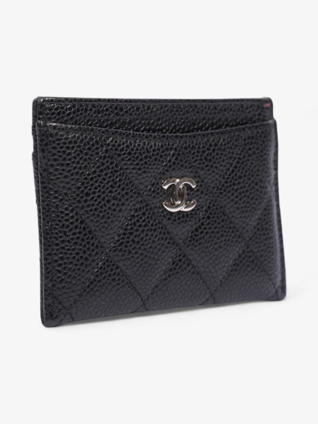 Chanel Card Holder Black / Silver Caviar Leather