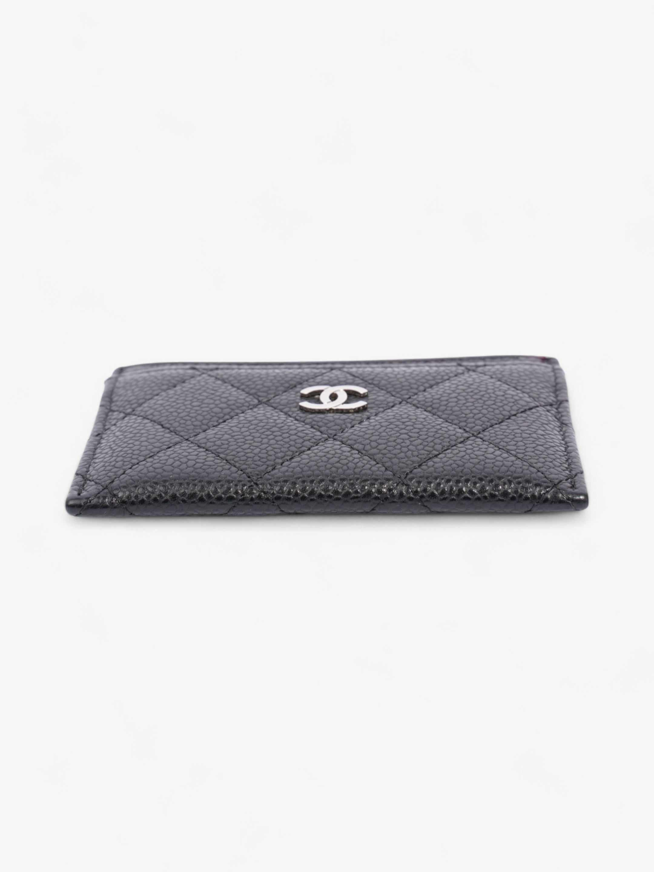 Chanel Card Holder Black / Silver Caviar Leather