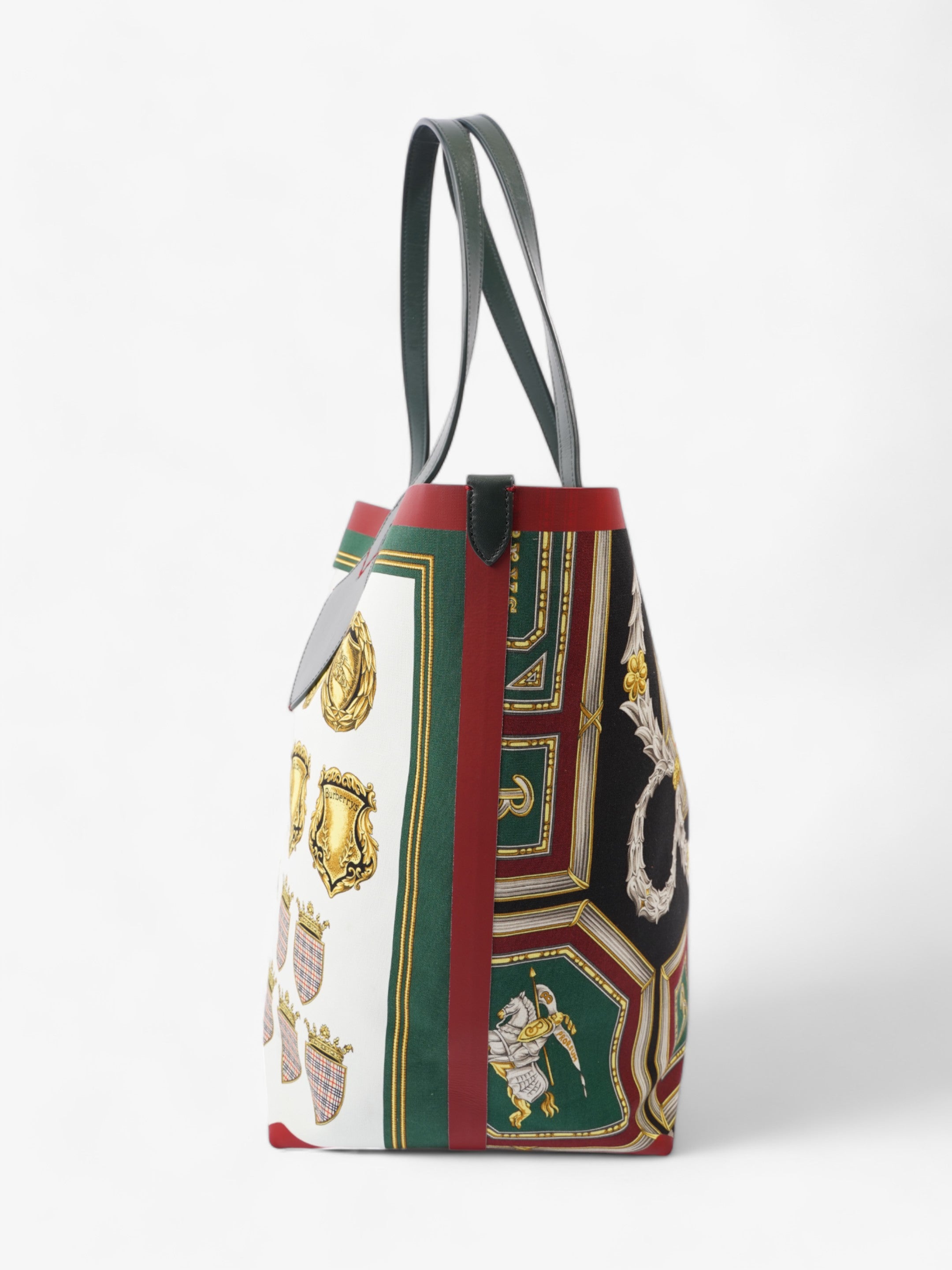 Burberry The Giant Reversible Tote Cream / Gold / Green Cotton