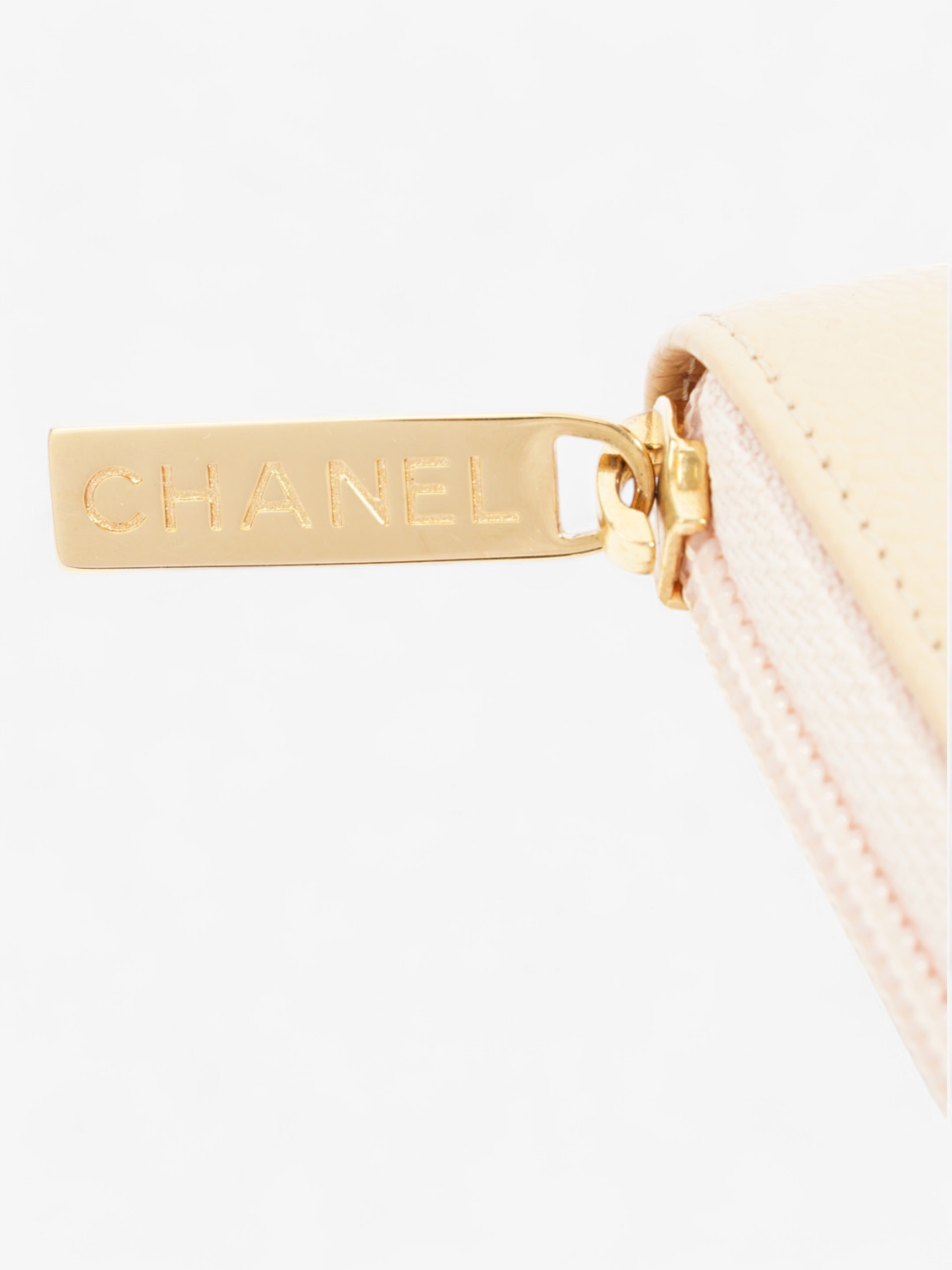 Chanel Timeless Long Wallet Beige / Gold Caviar Leather