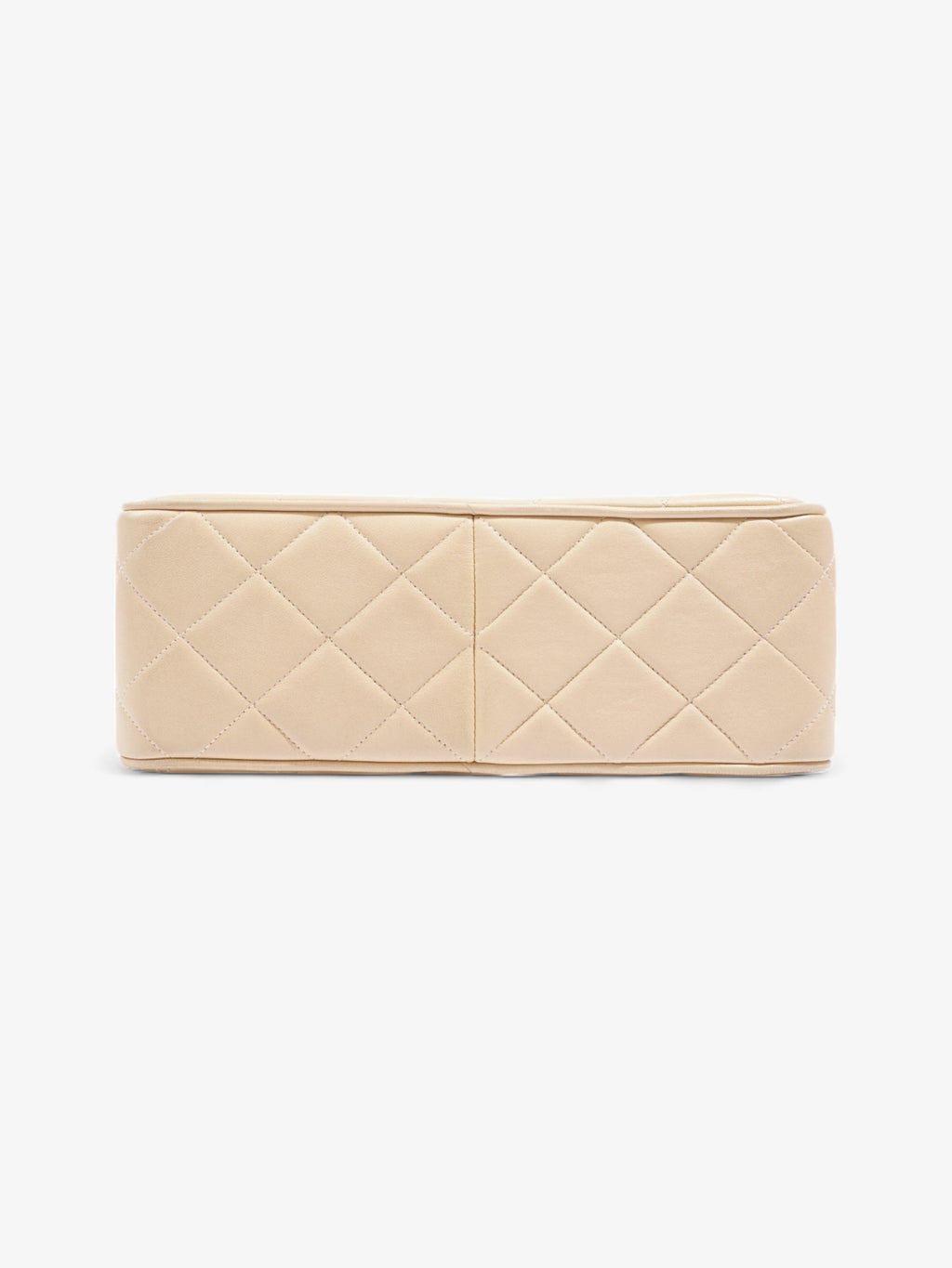 Chanel Vintage Square Flap Beige Lambskin Leather Jumbo