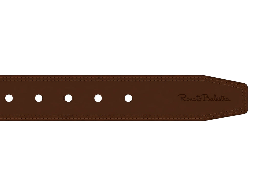 Renato Balestra Brown Stiching Mens Adjustable Belt-40