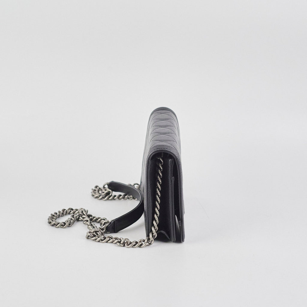 Deal of The Week - Chanel Boy Caviar Black Wallet On Chain WOC