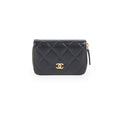 Chanel Zipper Card Holder Caviar Black