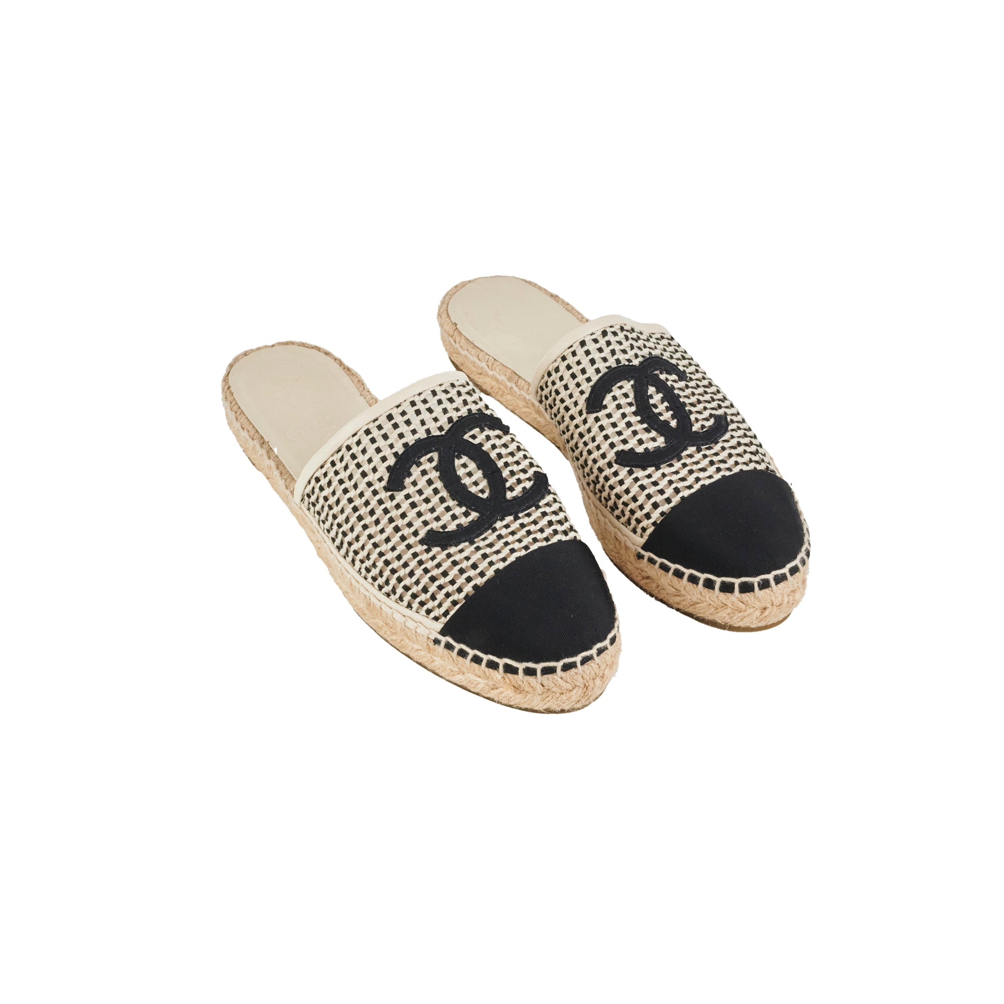 Chanel CC Espadrille Flap Shoes Size 37