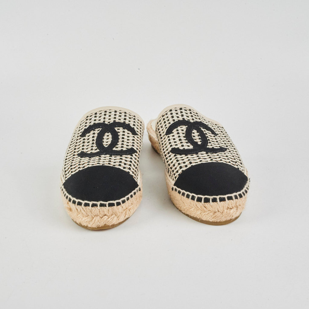 Chanel CC Espadrille Flap Shoes Size 37