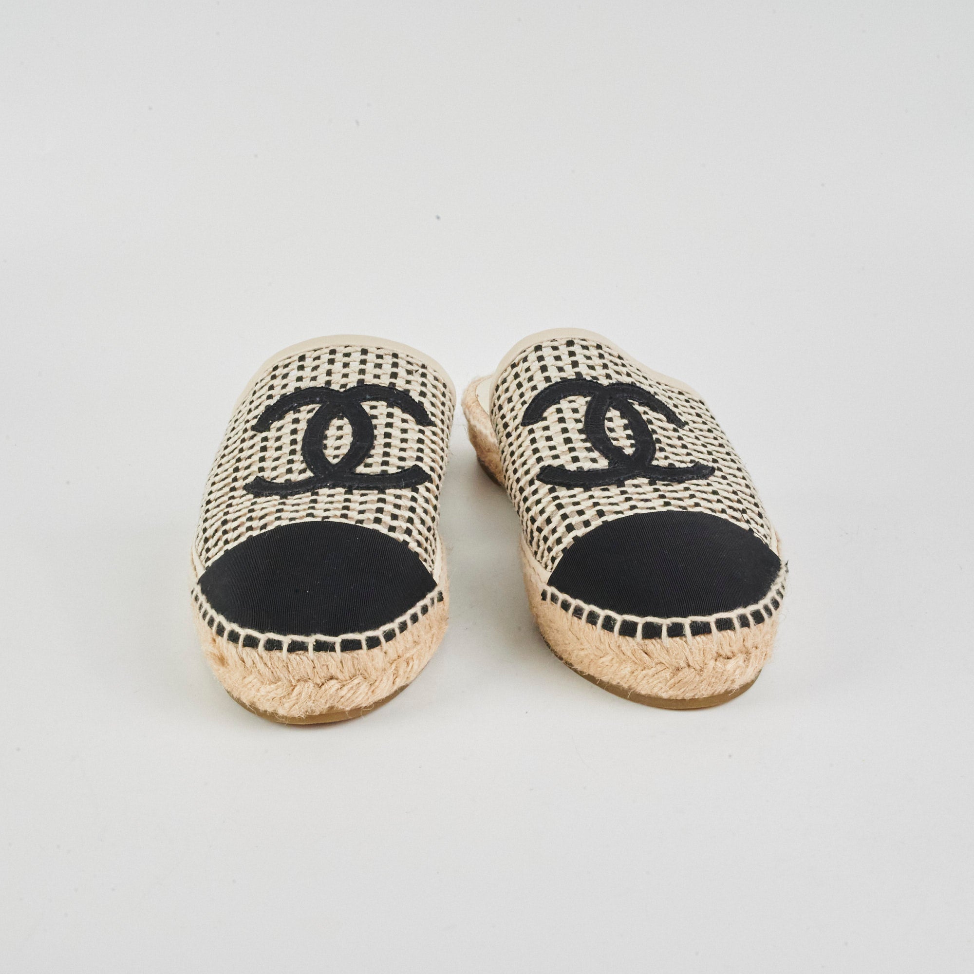 Chanel CC Espadrille Flap Shoes Size 37