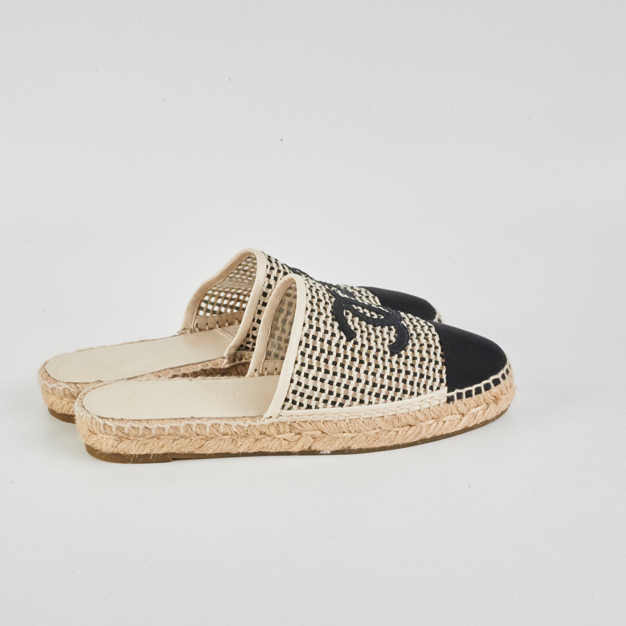 Chanel CC Espadrille Flap Shoes Size 37