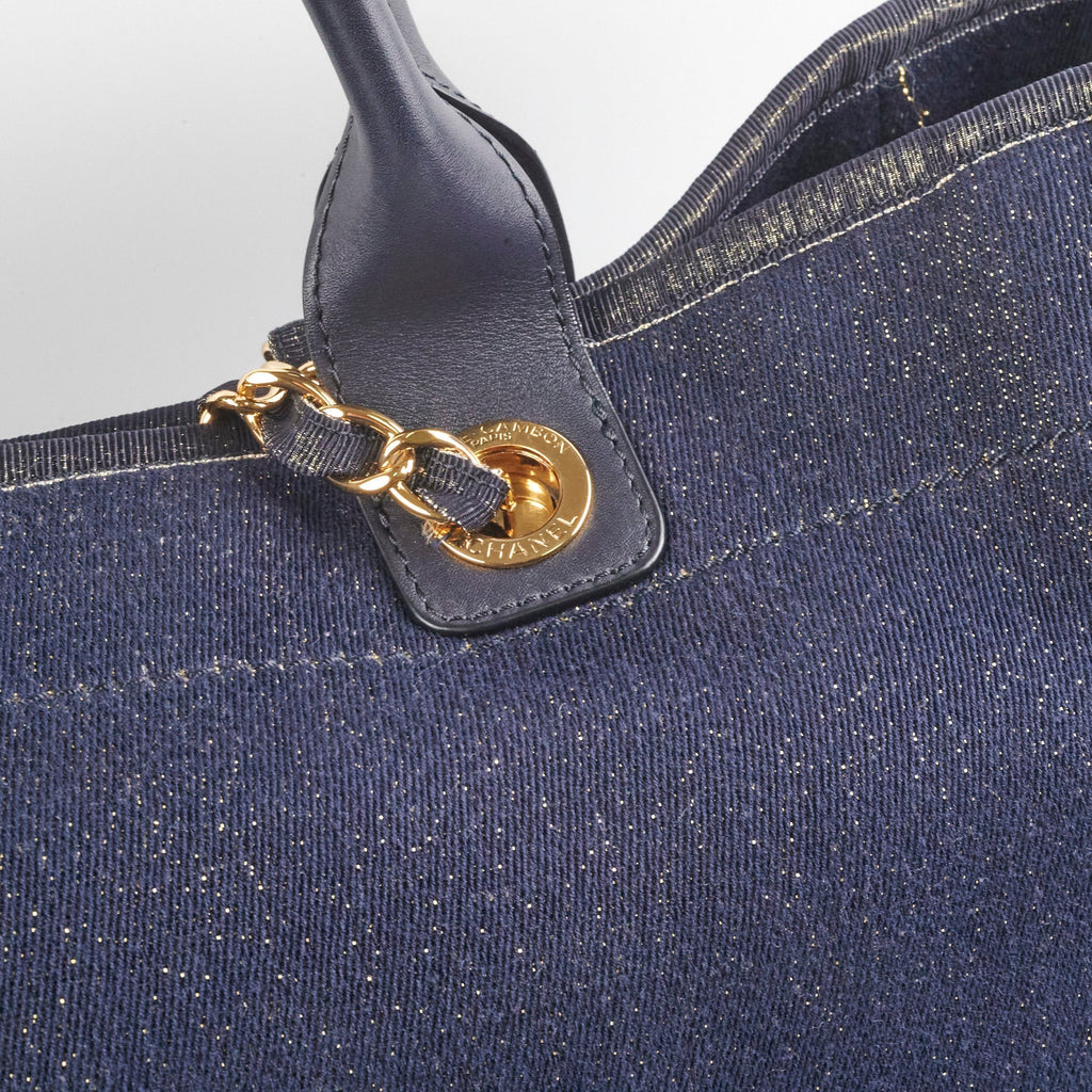 Chanel Deauville Tote Navy/Gold