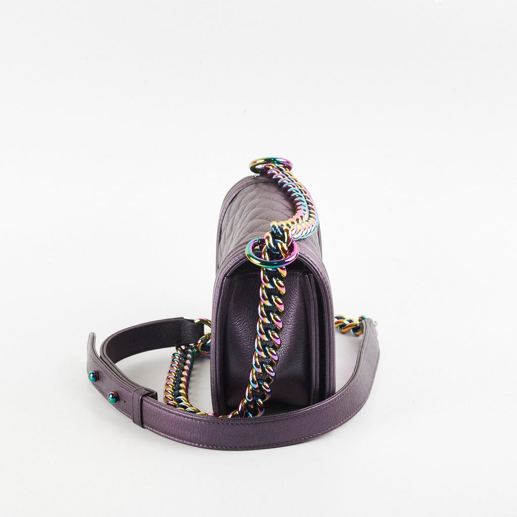 Chanel Small Boy Mermaid Iridescent Purple