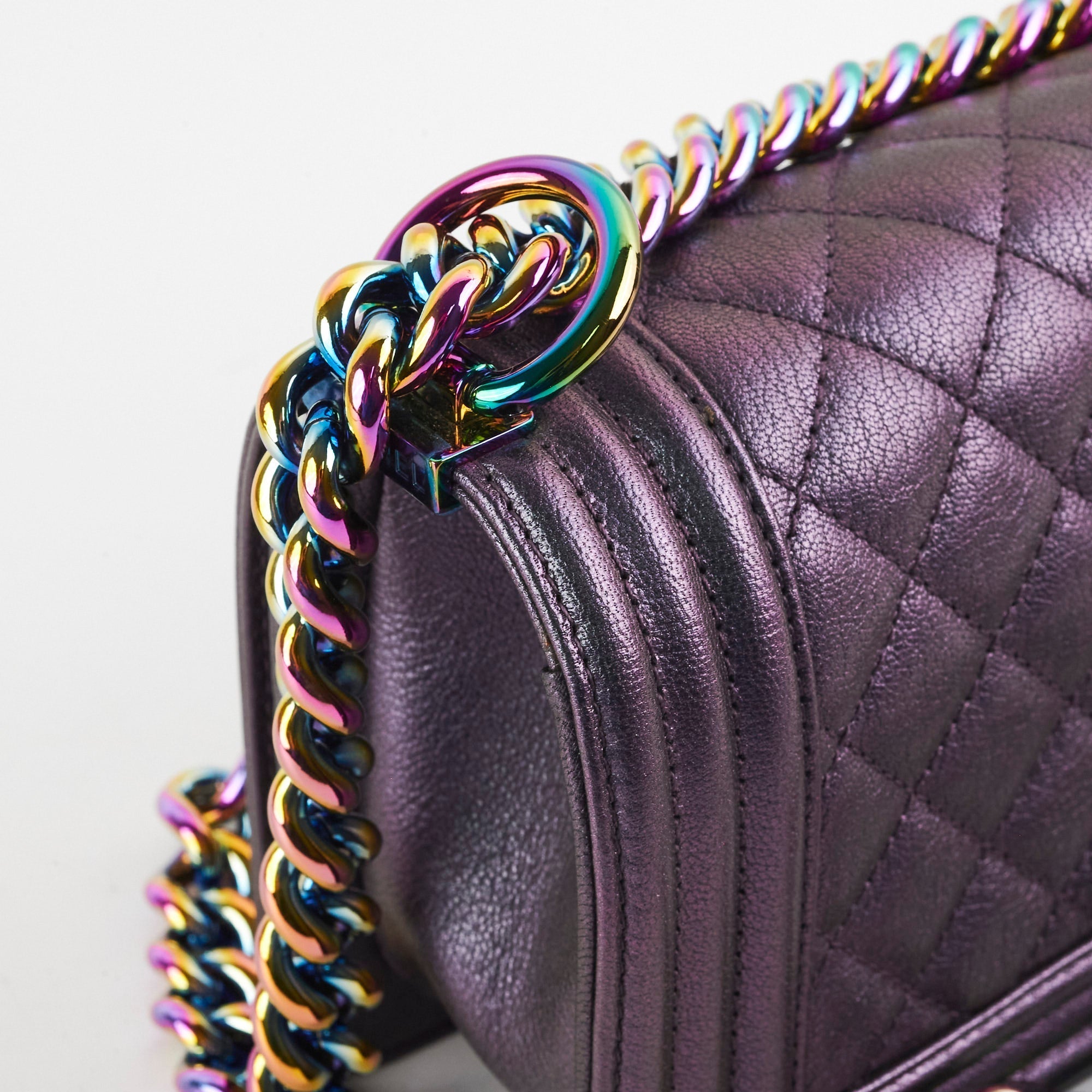 Chanel Small Boy Mermaid Iridescent Purple