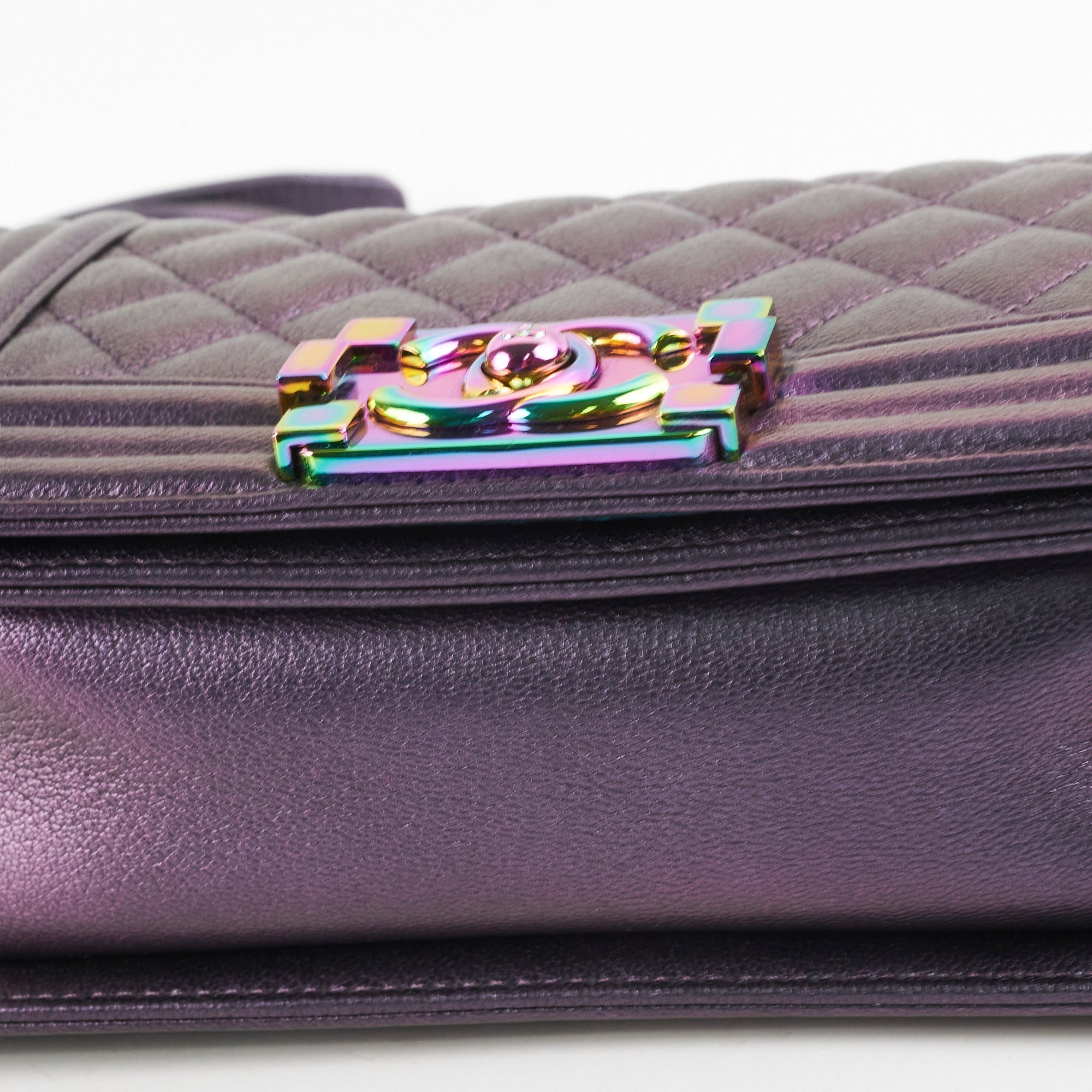 Chanel Small Boy Mermaid Iridescent Purple