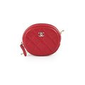 Chanel Round Red Caviar Coin Pouch