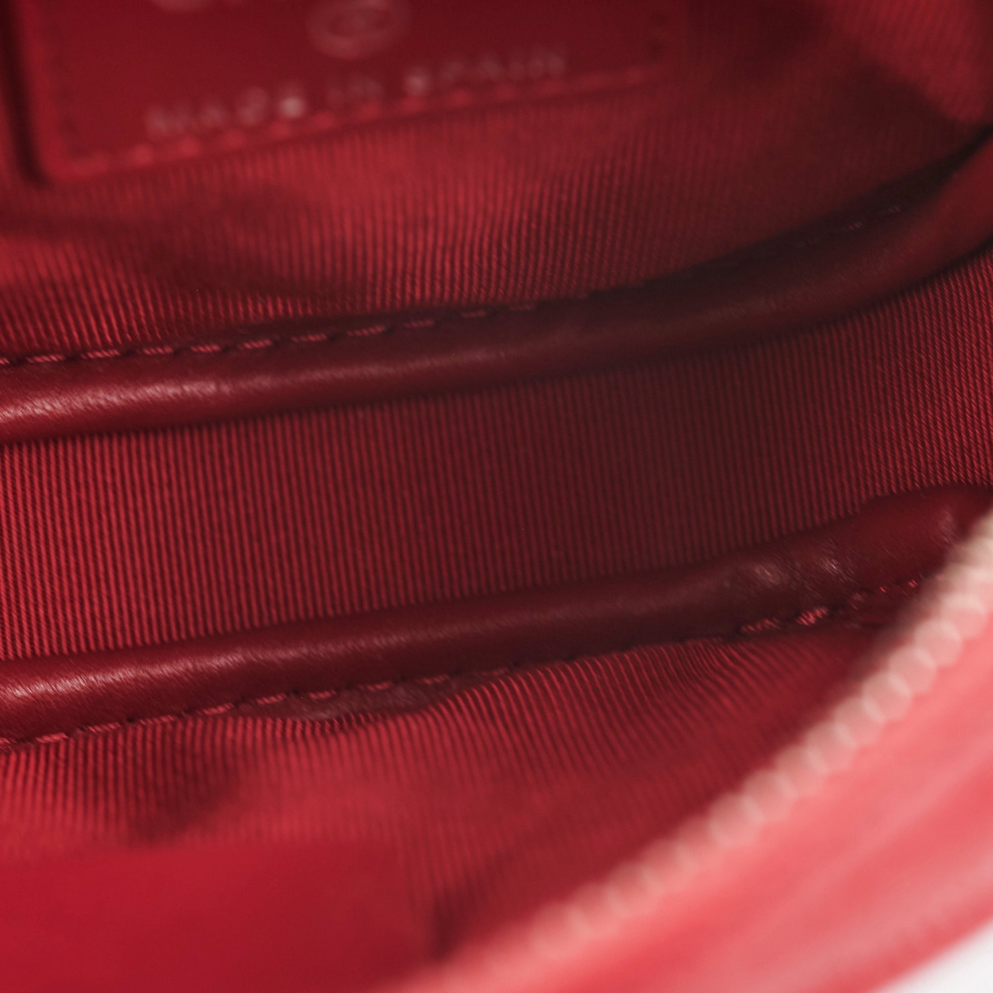 Chanel Round Red Caviar Coin Pouch