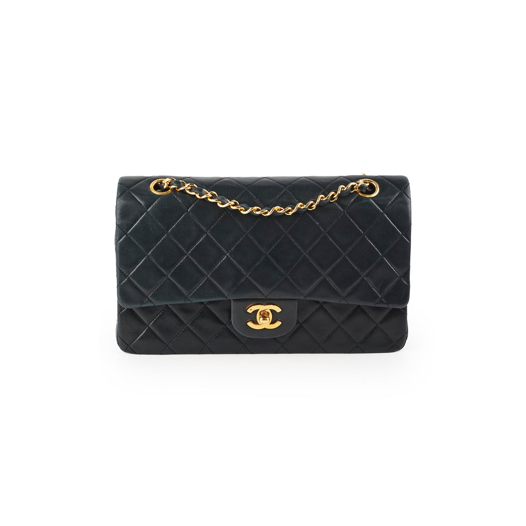 Chanel Vintage Quilted Lambskin Medium/Large Black 24K