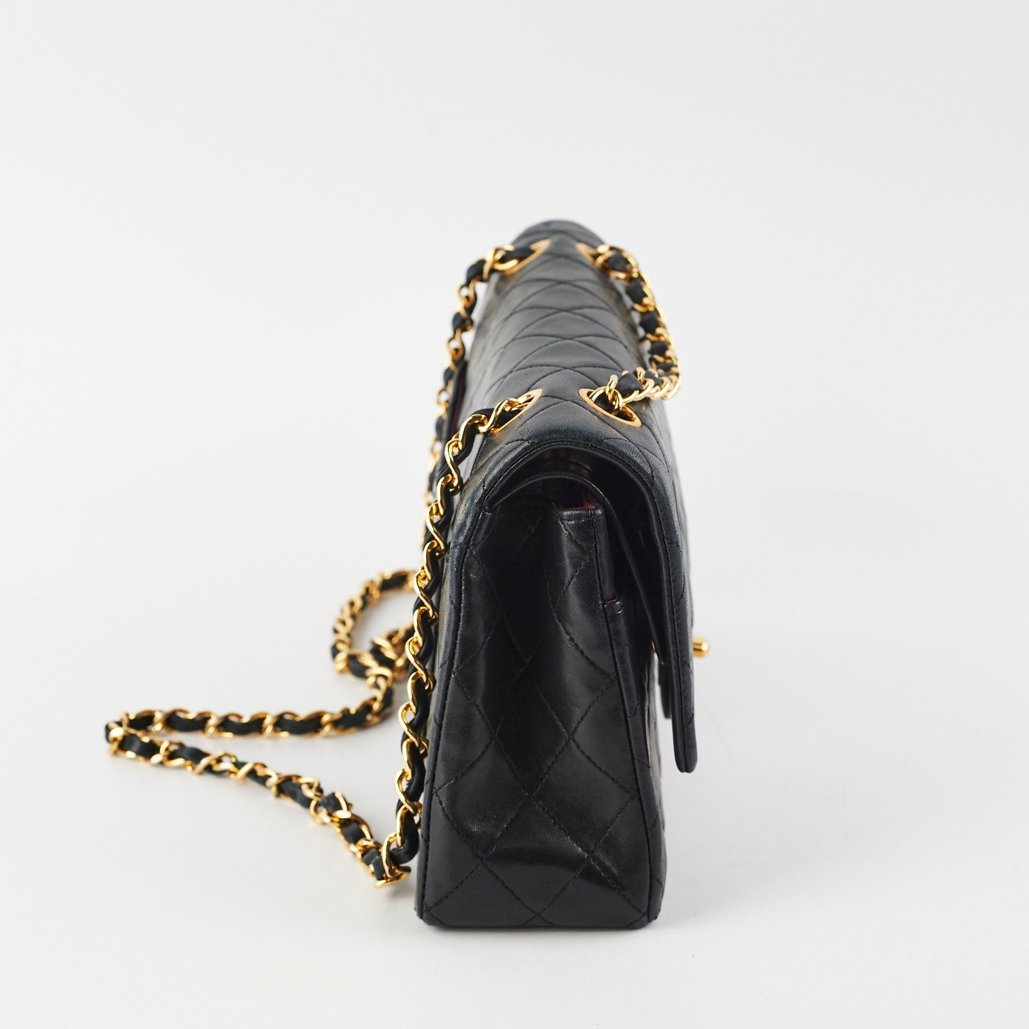 Chanel Vintage Quilted Lambskin Medium/Large Black 24K