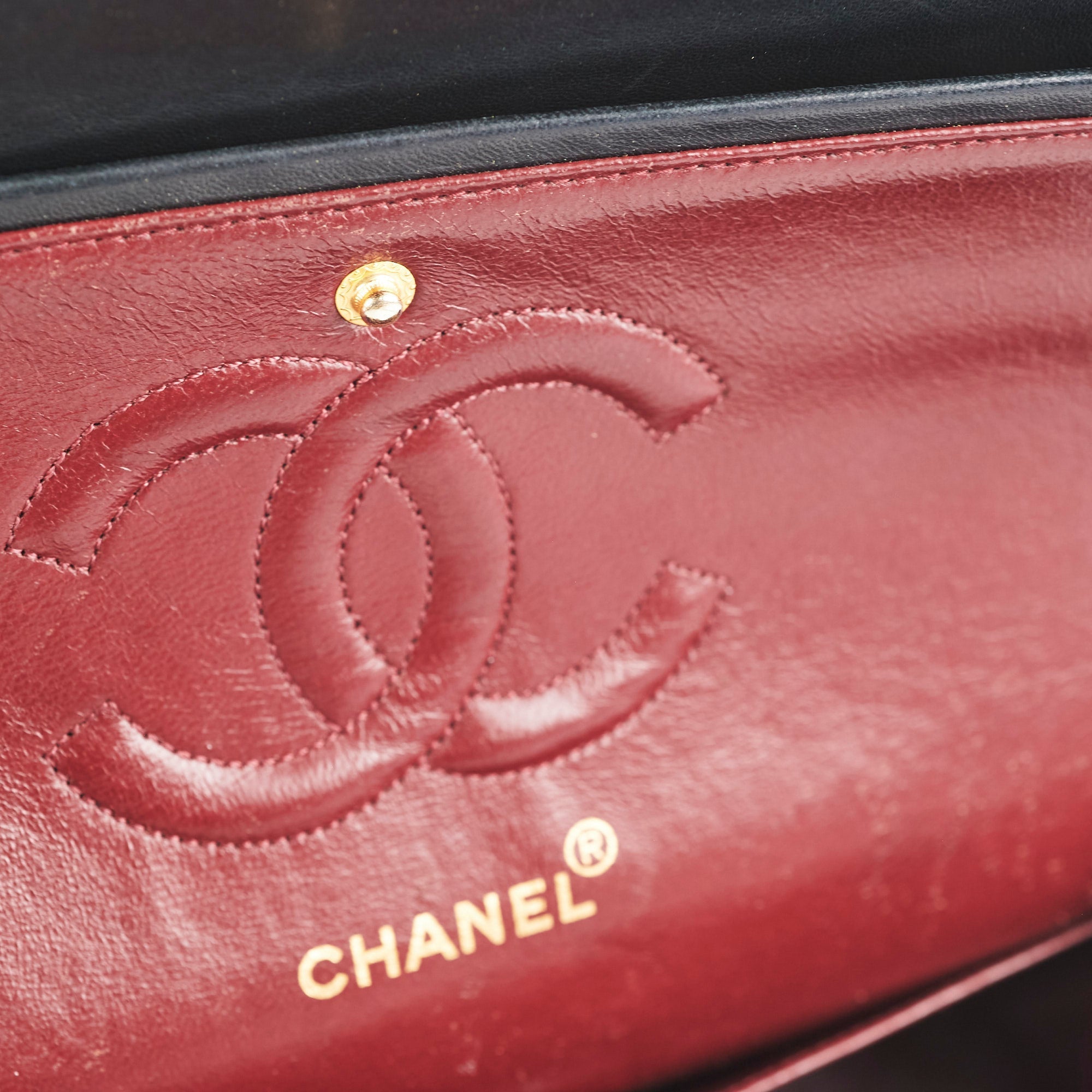 Chanel Vintage Quilted Lambskin Medium/Large Black 24K