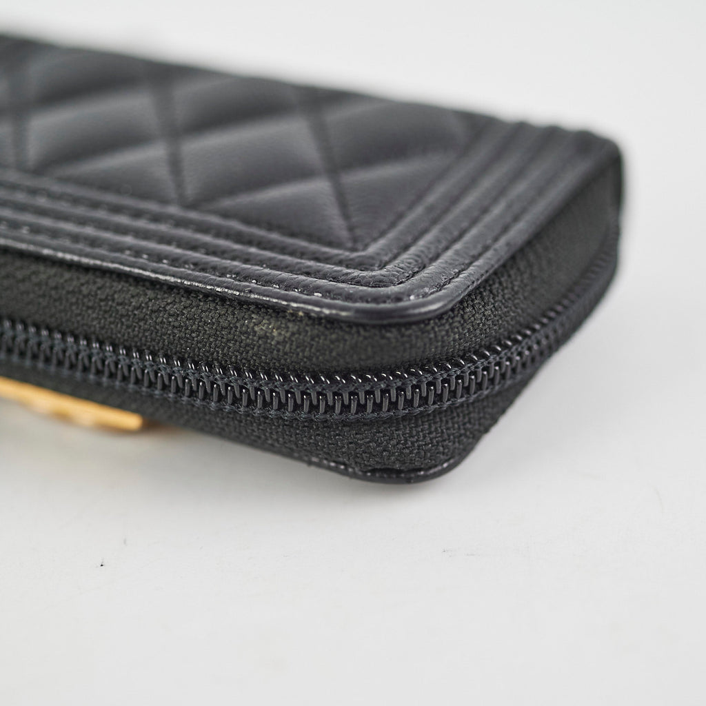 Chanel Boy Zipper Cardholder Black
