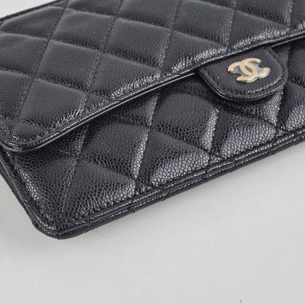 Chanel Long Cardholder Wallet Caviar Black