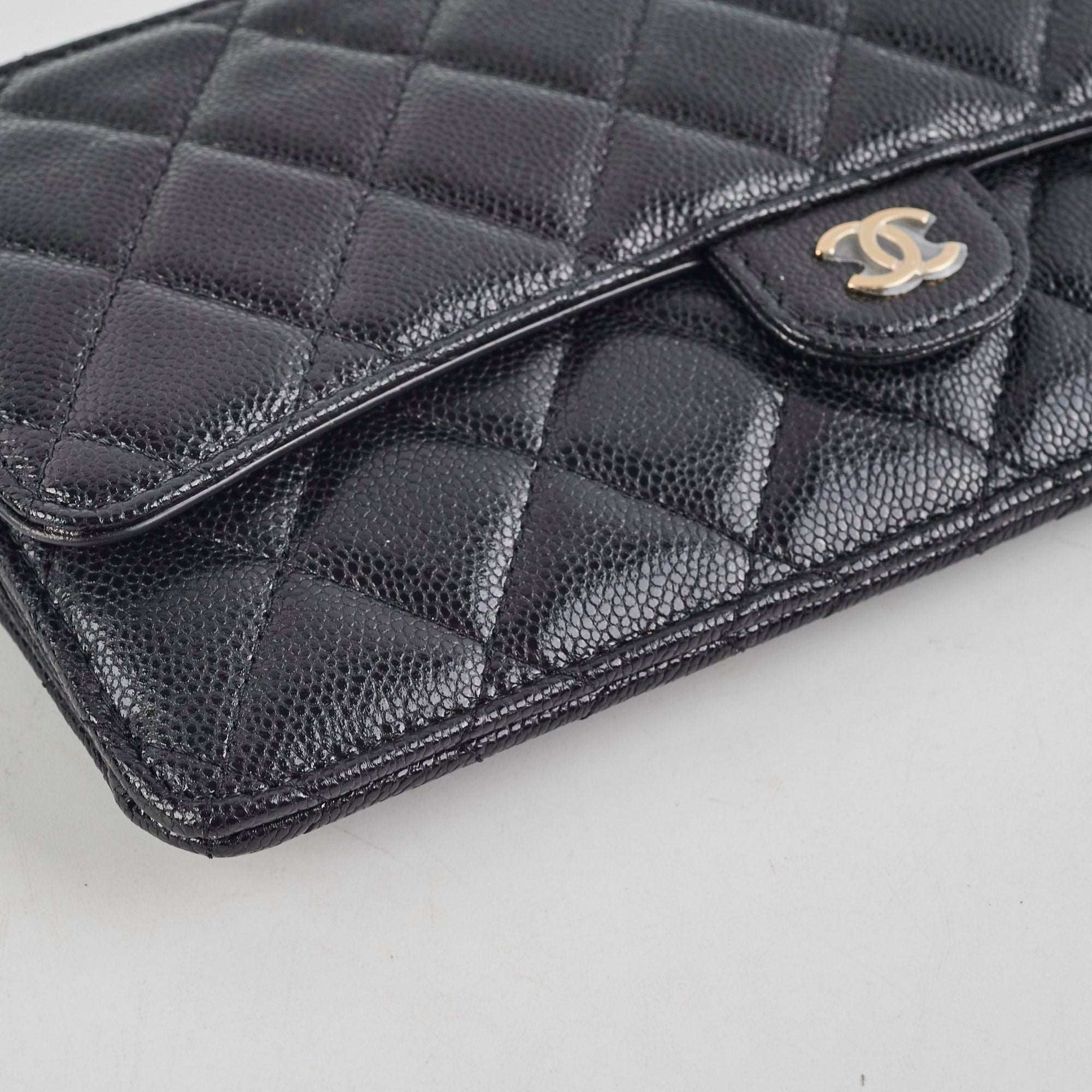 Chanel Long Cardholder Wallet Caviar Black