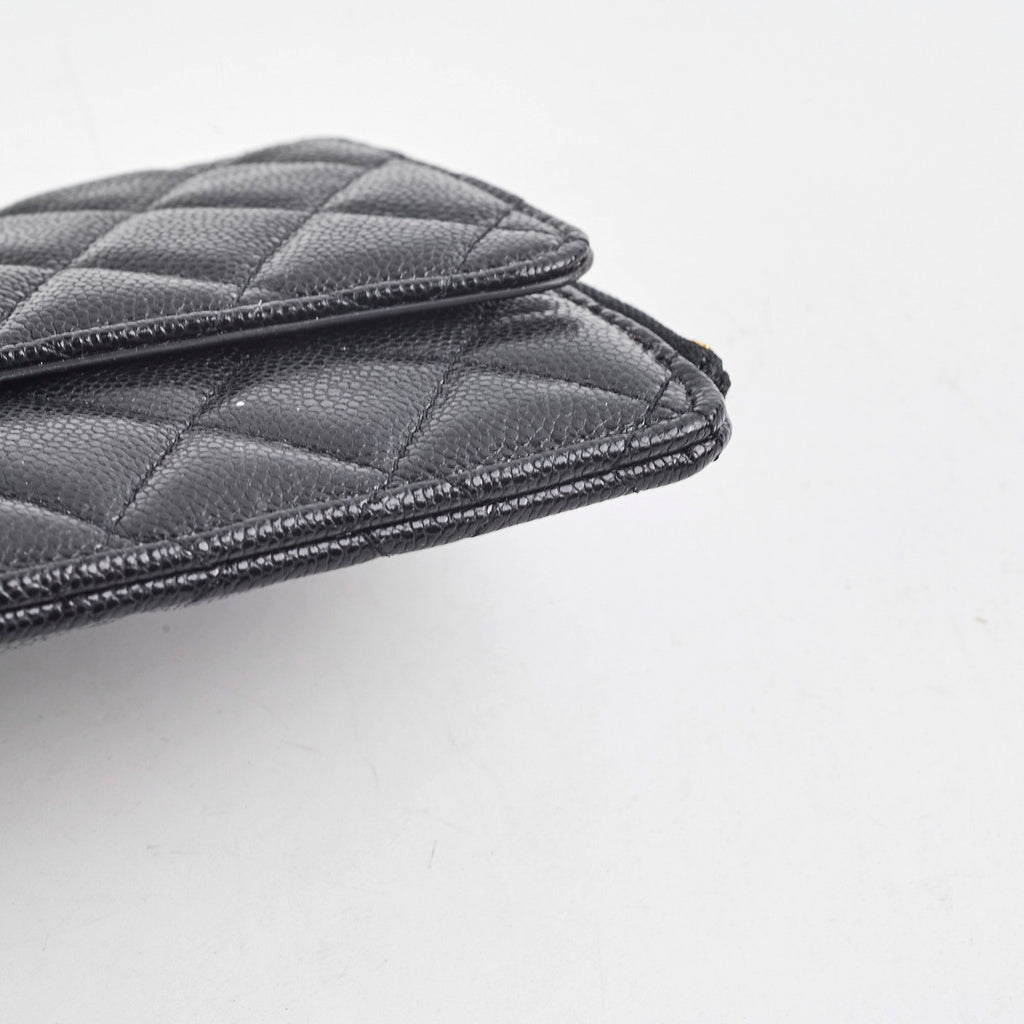 Chanel Long Cardholder Wallet Caviar Black