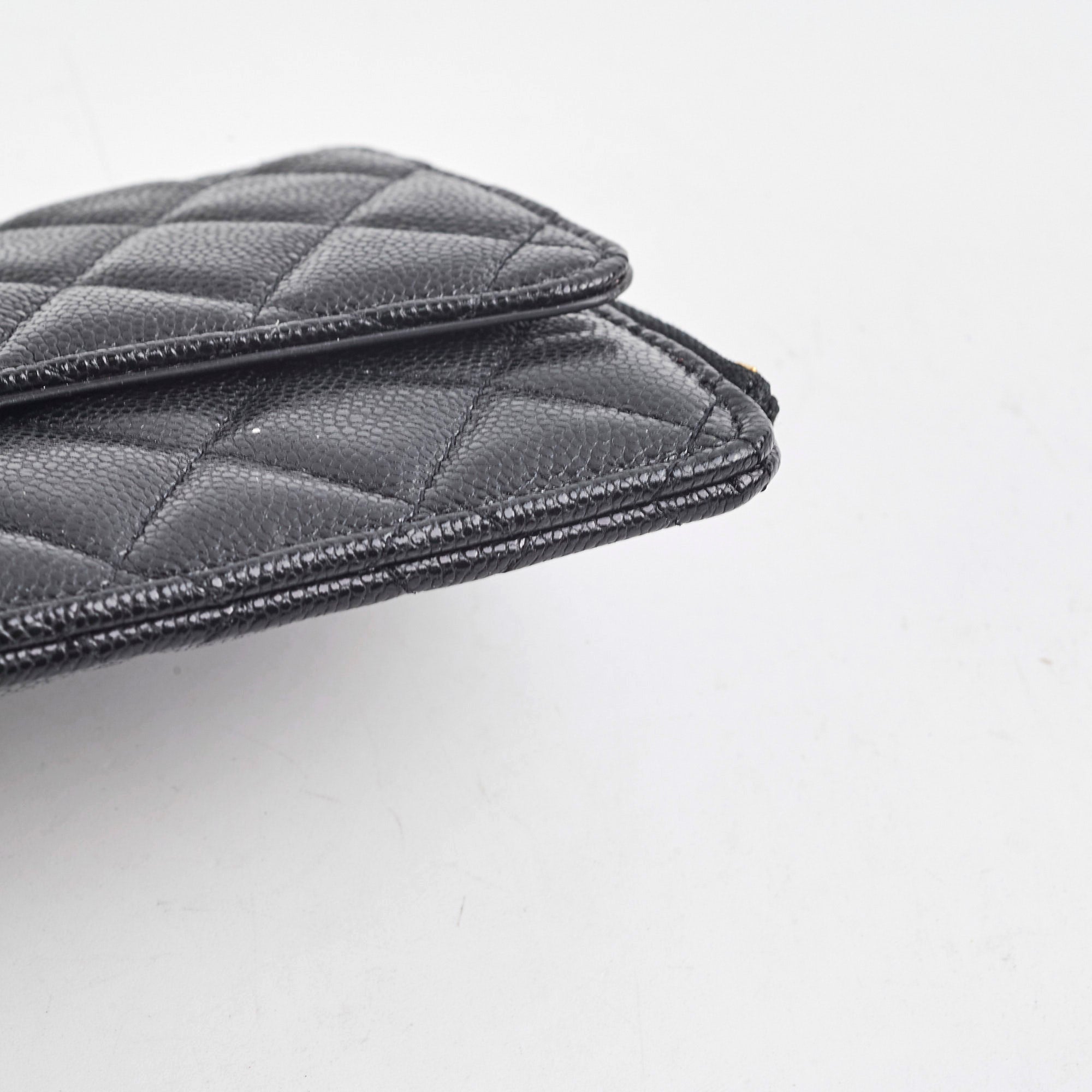 Chanel Long Cardholder Wallet Caviar Black