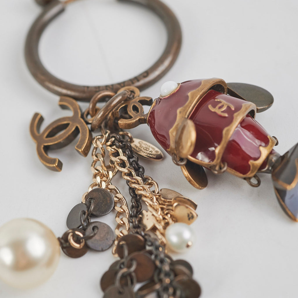 Chanel Red Fish Charm Key Chain