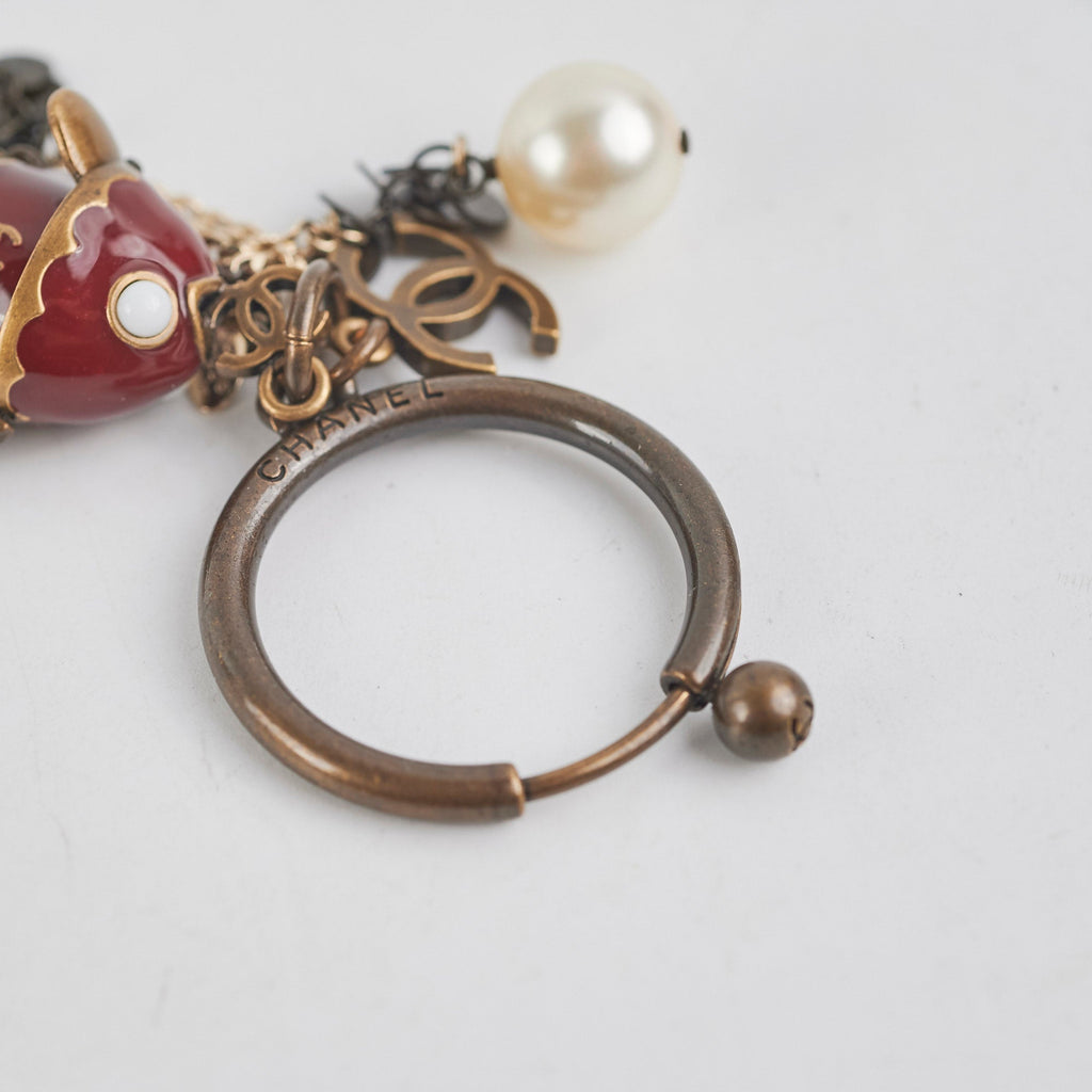 Chanel Red Fish Charm Key Chain