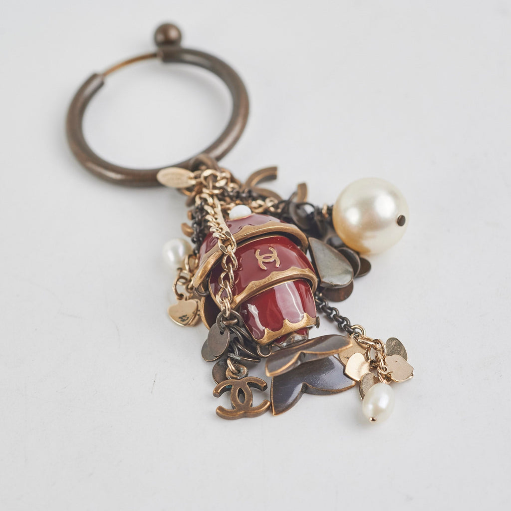 Chanel Red Fish Charm Key Chain