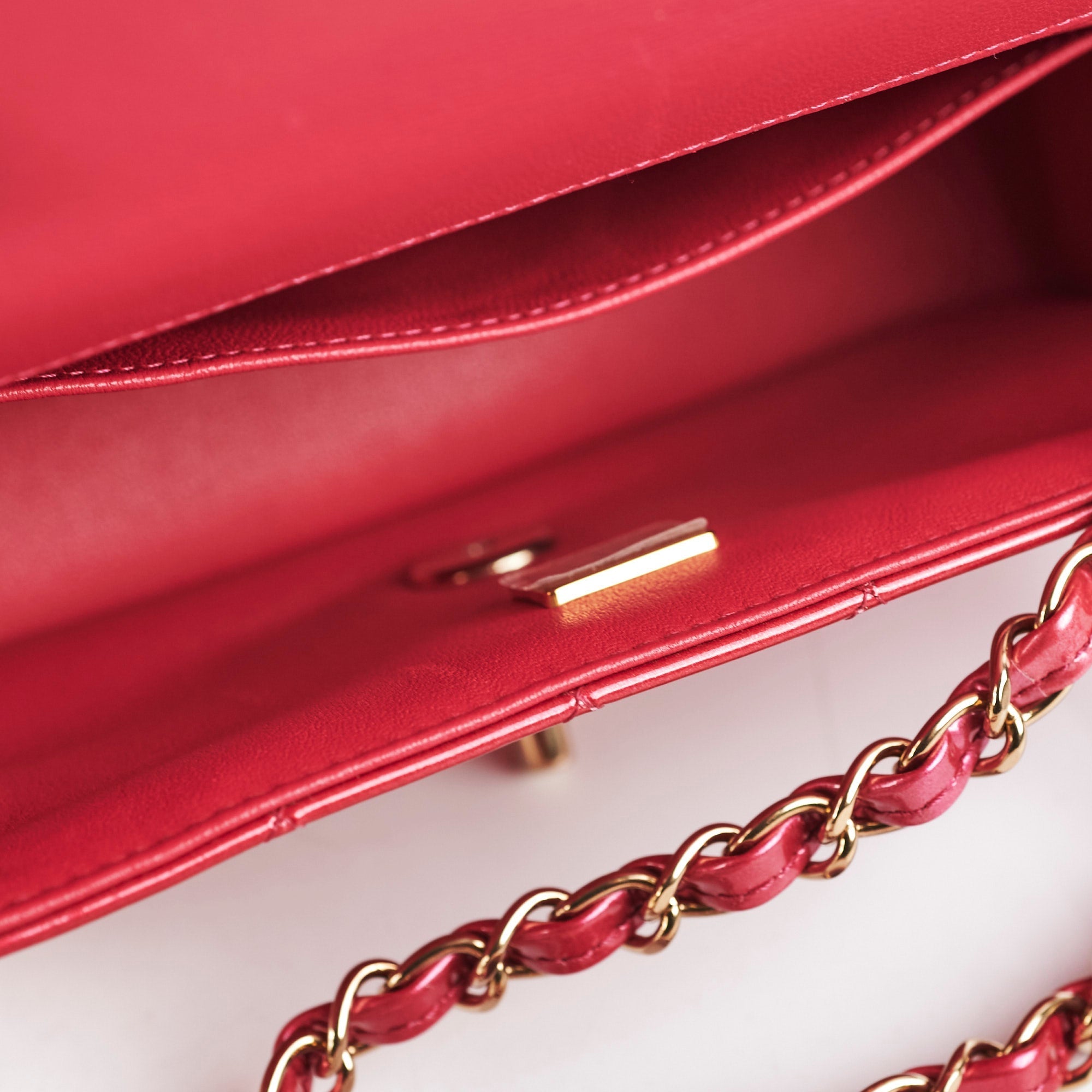 Chanel Patent Shaded Mini Rectangular Flap Bag Pink