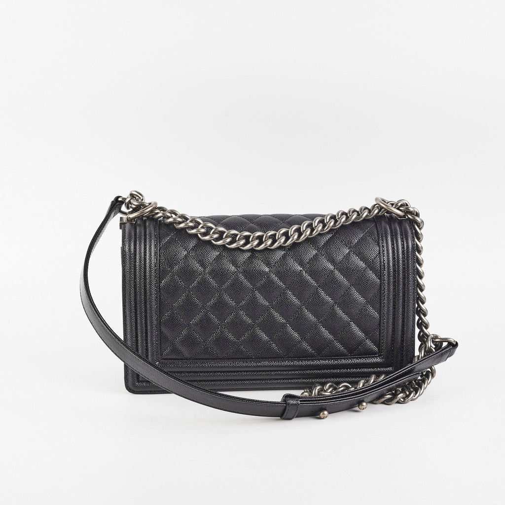 Chanel Caviar Old Medium Boy Black