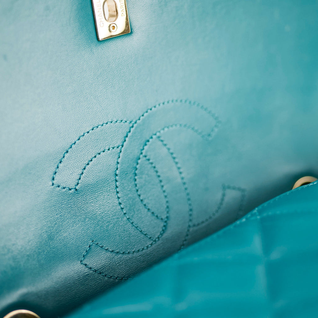Chanel Large Trendy CC Lambskin Turquoise - Series 20