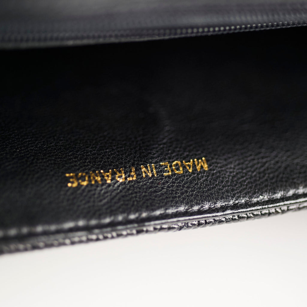 Chanel Vintage Jumbo Single Flap Diagonal Quilted Caviar Black