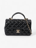 Chanel Rectangular Top Handle Bag Black Lambskin Leather Mini