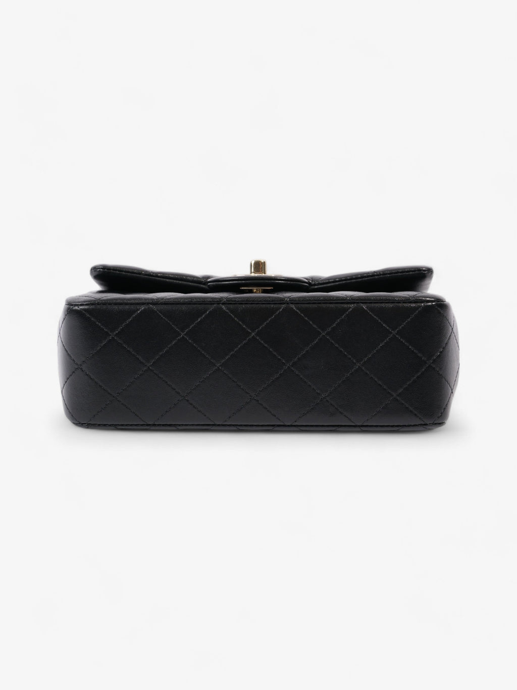Chanel Rectangular Top Handle Bag Black Lambskin Leather Mini