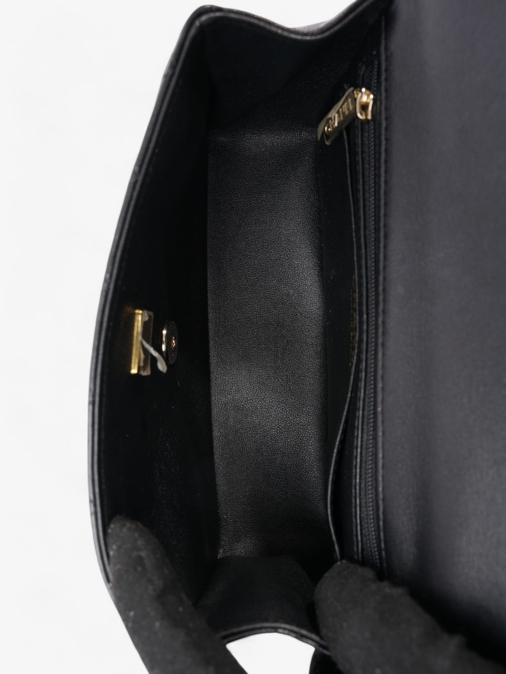 Chanel Rectangular Top Handle Bag Black Lambskin Leather Mini