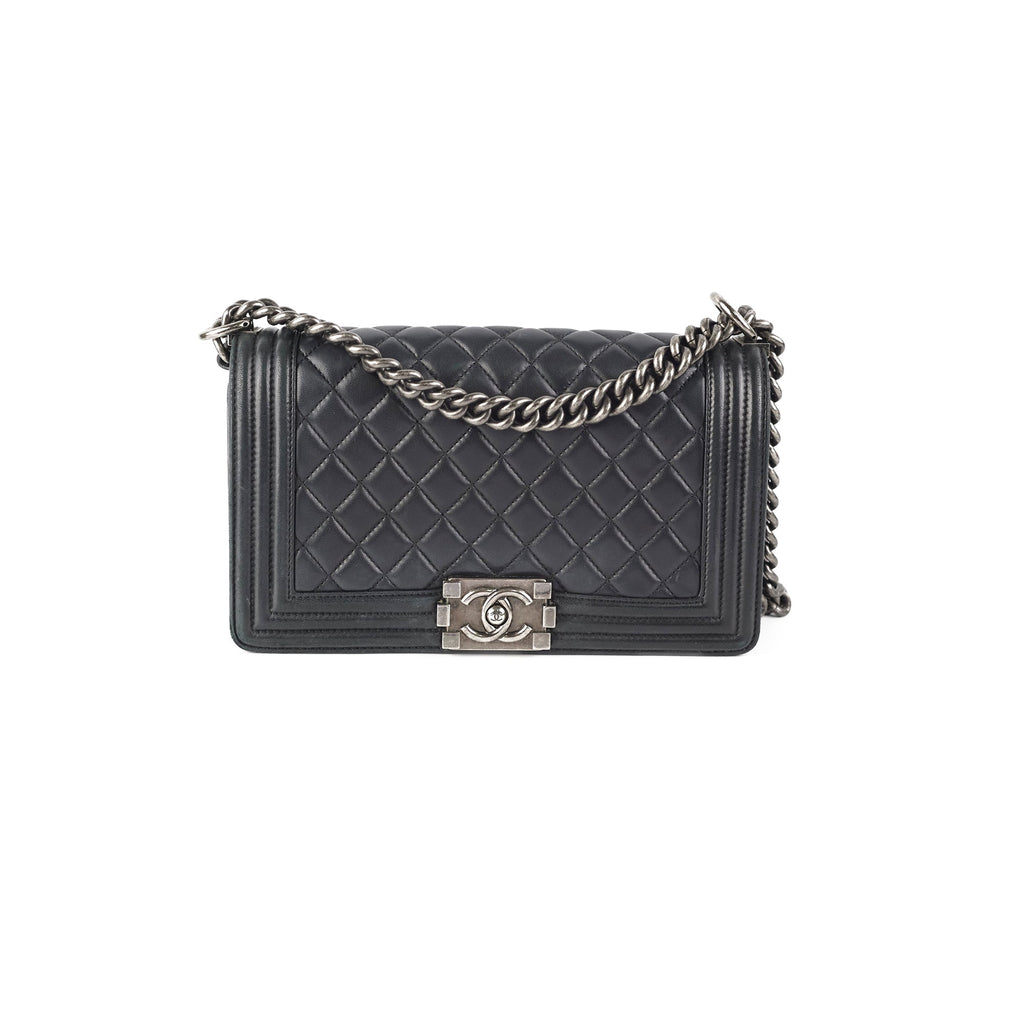 Chanel Old Medium Boy Lambskin Black