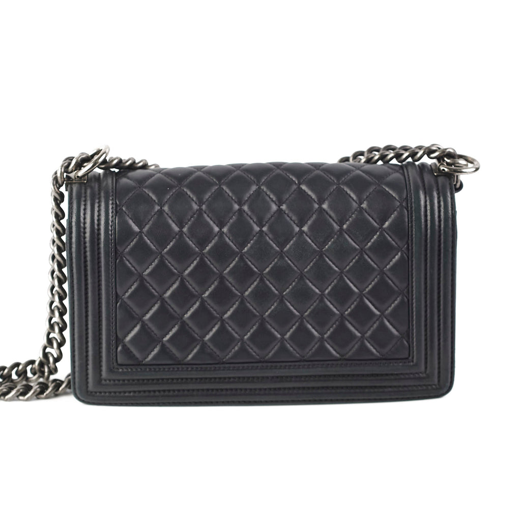 Chanel Old Medium Boy Lambskin Black