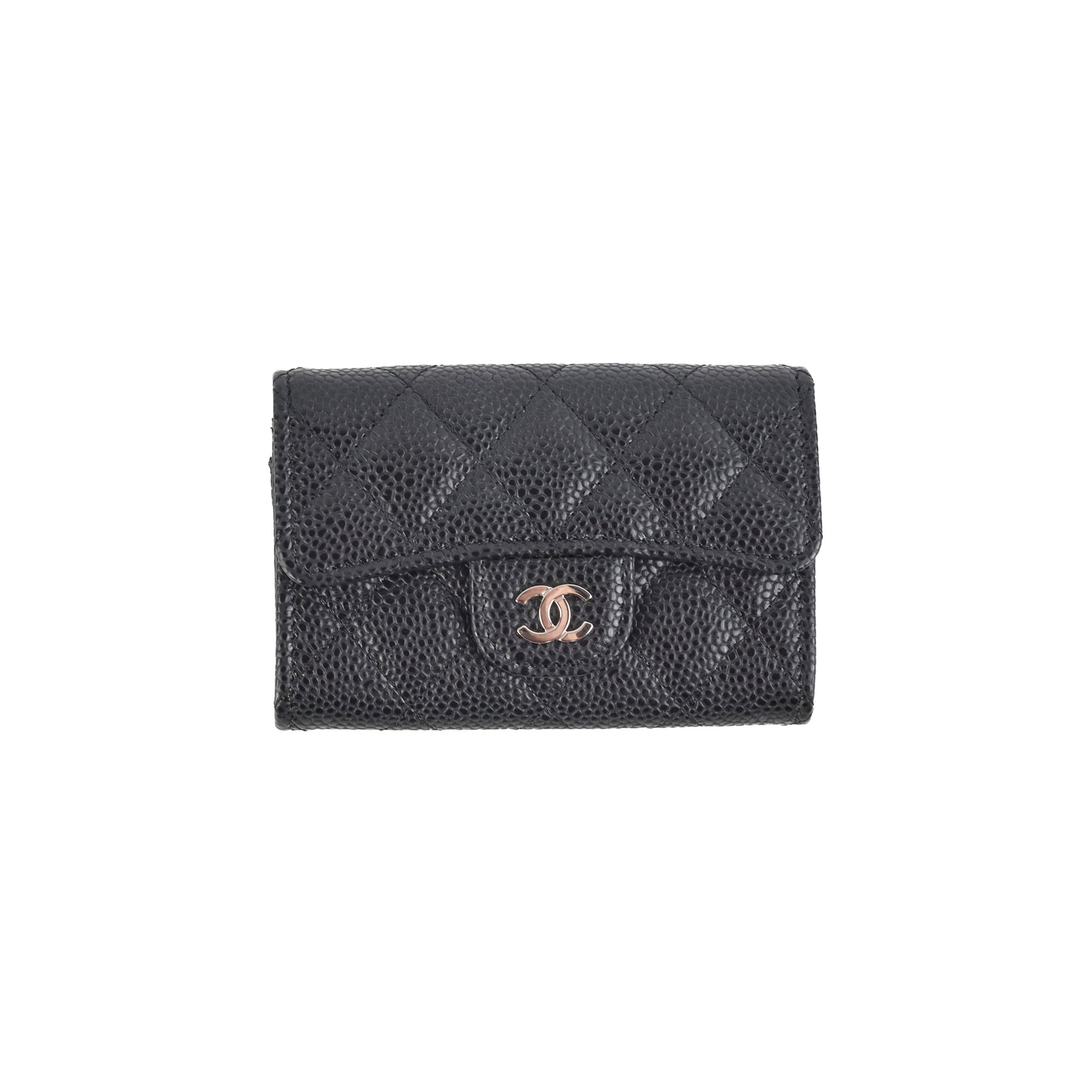 Chanel Flap Cardholder Caviar Black- Series 30