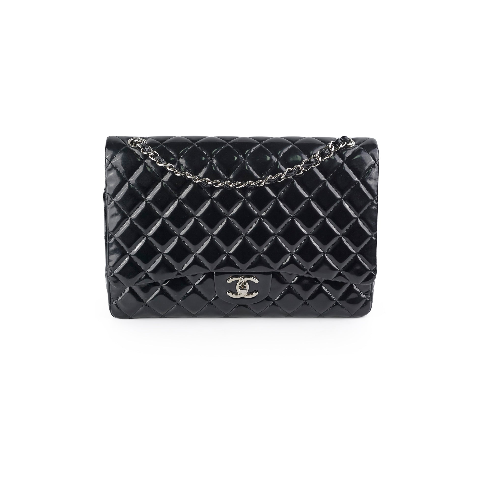 Chanel Maxi Patent Flap Black 20 Series