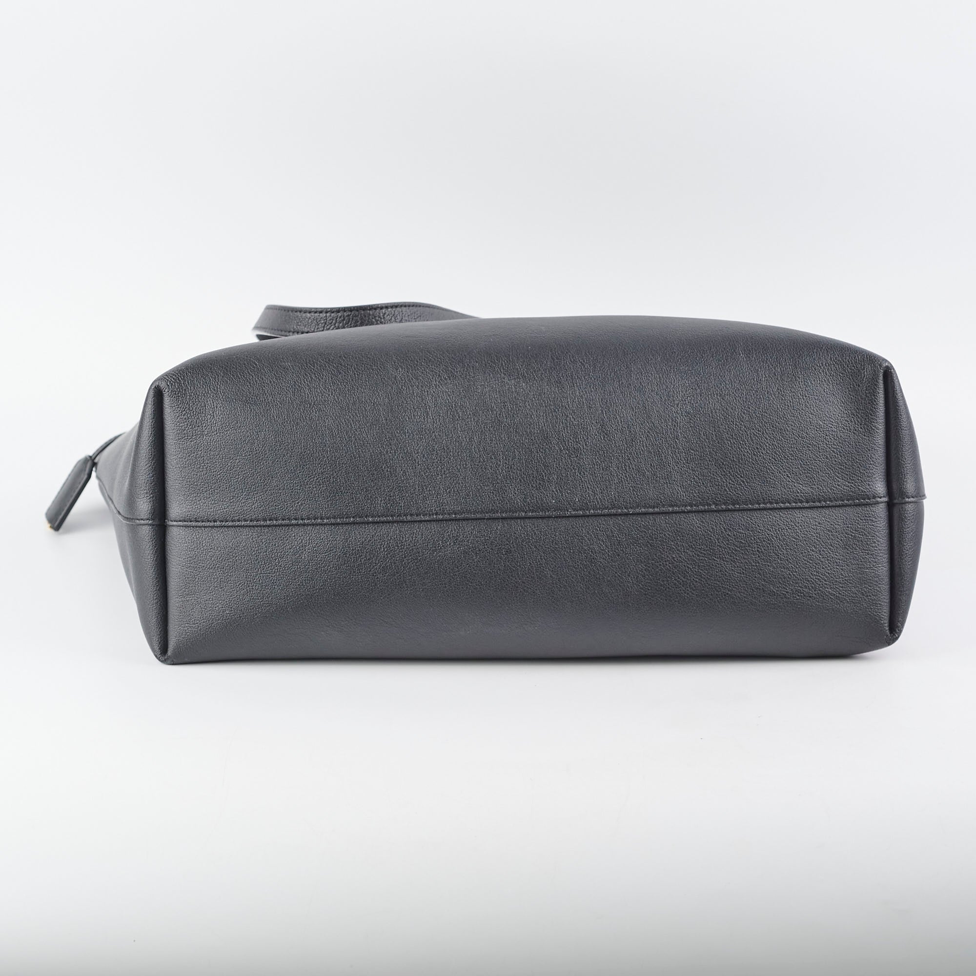 Saint Laurent East West Black Leather Shopping Shoulder Tote