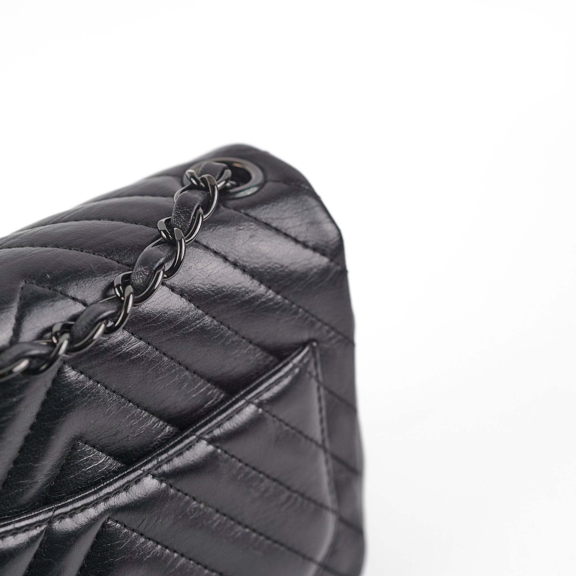 Chanel Mini Square Chevron So Black