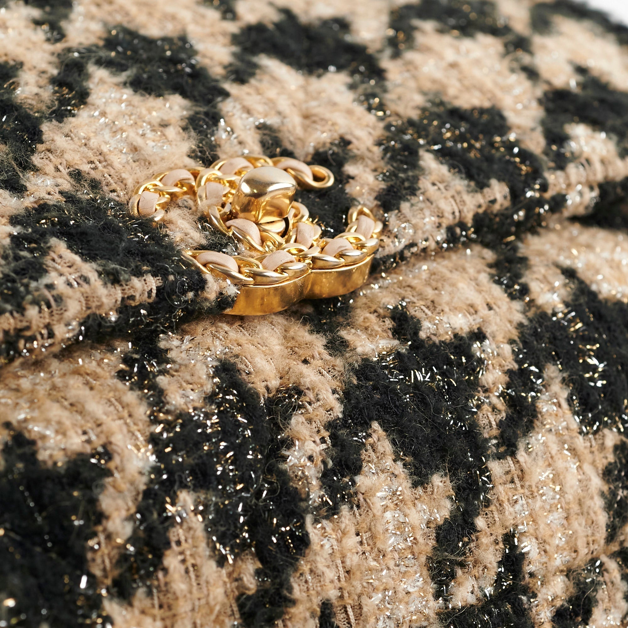 Chanel 19 Maxi Tweed Bag Beige/Black 28 Series
