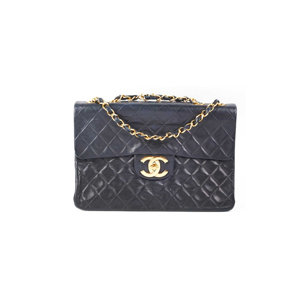 Chanel Maxi Vintage Flap Black 24k Gold