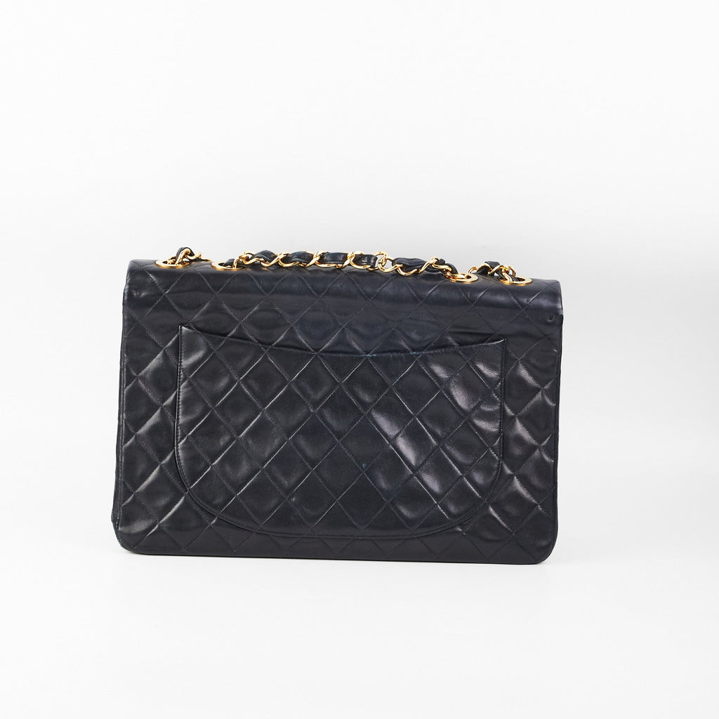 Chanel Maxi Vintage Flap Black 24k Gold